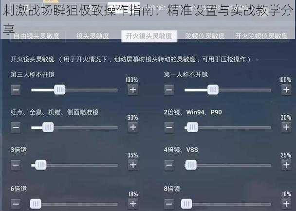 刺激战场瞬狙极致操作指南：精准设置与实战教学分享