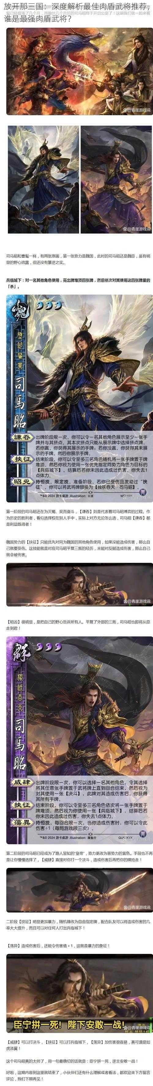 放开那三国：深度解析最佳肉盾武将推荐，谁是最强肉盾武将？