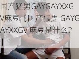 国产猛男GAYGAYXXGV麻豆【国产猛男 GAYGAYXXGV 麻豆是什么？】