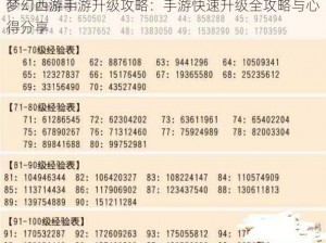 梦幻西游手游升级攻略：手游快速升级全攻略与心得分享