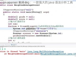 Javaparser 教师 Big ：一款强大的 Java 语法分析工具