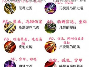 LOL手游夺萃之镰全面解析：装备功能与选择策略