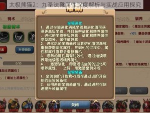 太极熊猫2：九圣法靴属性深度解析与实战应用探究