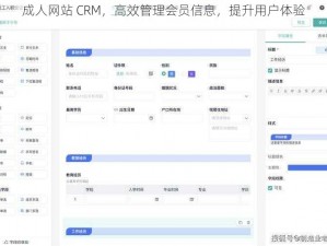 成人网站 CRM，高效管理会员信息，提升用户体验