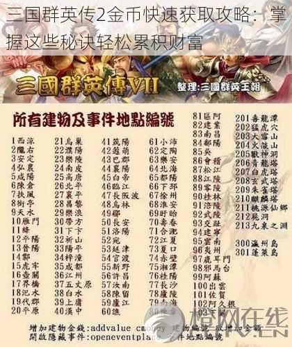 三国群英传2金币快速获取攻略：掌握这些秘诀轻松累积财富