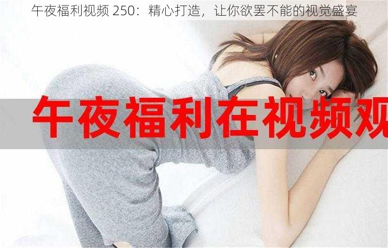 午夜福利视频 250：精心打造，让你欲罢不能的视觉盛宴