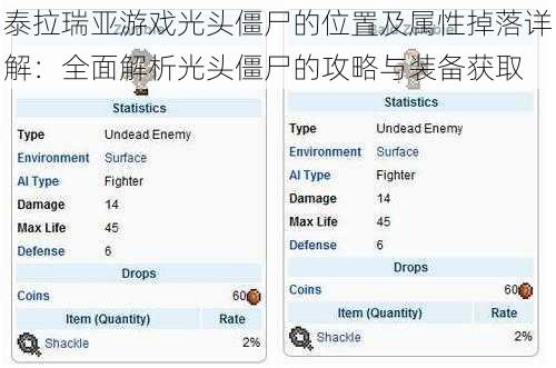 泰拉瑞亚游戏光头僵尸的位置及属性掉落详解：全面解析光头僵尸的攻略与装备获取
