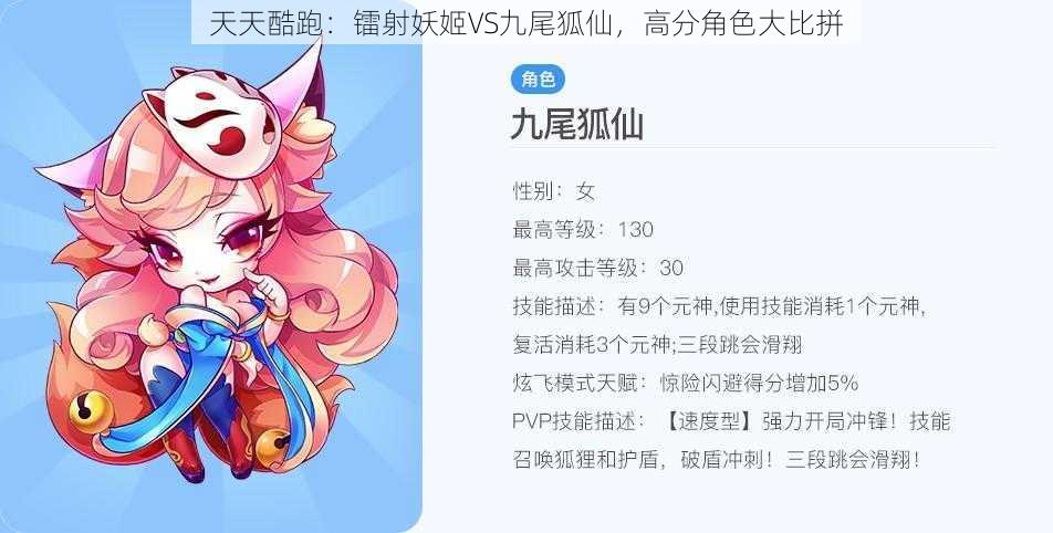 天天酷跑：镭射妖姬VS九尾狐仙，高分角色大比拼