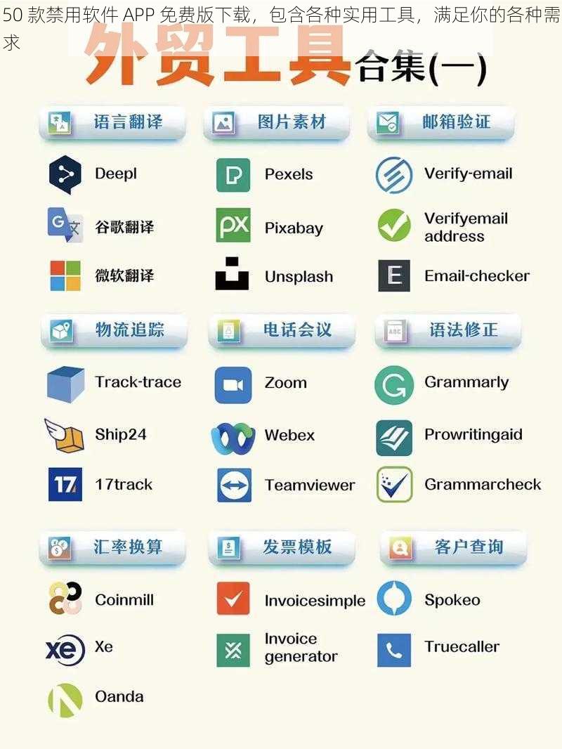 50 款禁用软件 APP 免费版下载，包含各种实用工具，满足你的各种需求