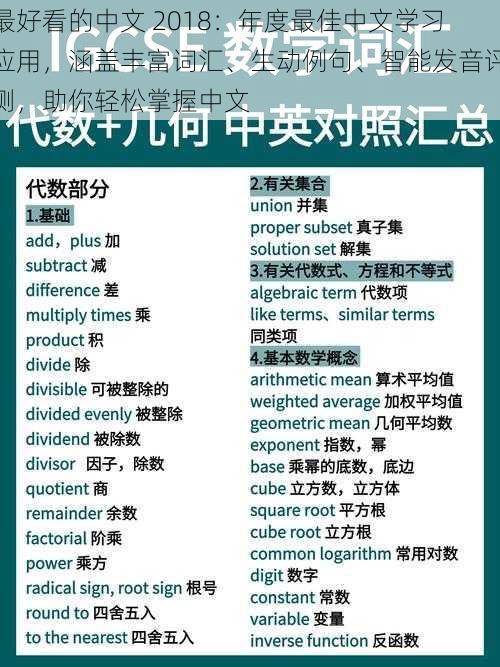 最好看的中文 2018：年度最佳中文学习应用，涵盖丰富词汇、生动例句、智能发音评测，助你轻松掌握中文