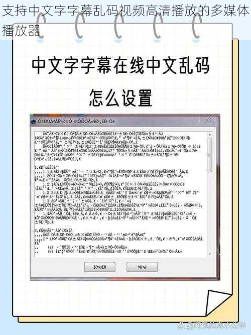 支持中文字字幕乱码视频高清播放的多媒体播放器