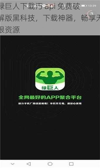 绿巨人下载汅 api 免费破解版黑科技，下载神器，畅享无限资源