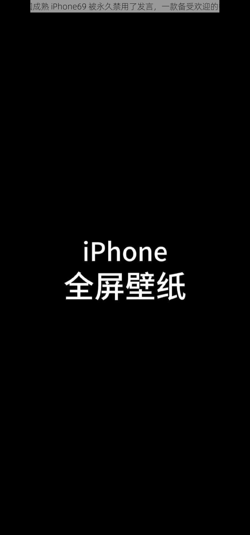 hd2 中国成熟 iPhone69 被永久禁用了发言，一款备受欢迎的智能手机