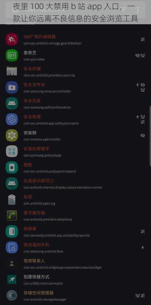 夜里 100 大禁用 b 站 app 入口，一款让你远离不良信息的安全浏览工具