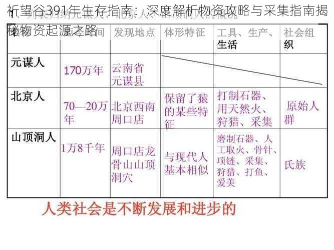 祈望谷391年生存指南：深度解析物资攻略与采集指南揭秘物资起源之路