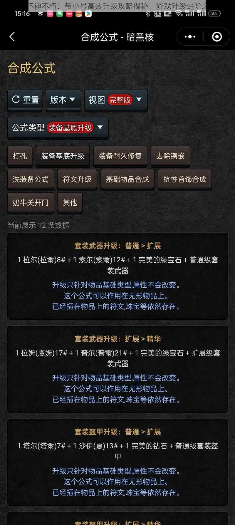 暗黑破坏神不朽：带小号高效升级攻略揭秘：游戏升级进阶之路解析