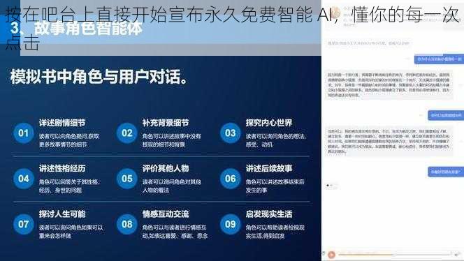 按在吧台上直接开始宣布永久免费智能 AI，懂你的每一次点击
