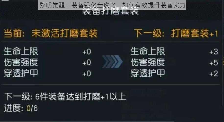 黎明觉醒：装备强化全攻略，如何有效提升装备实力