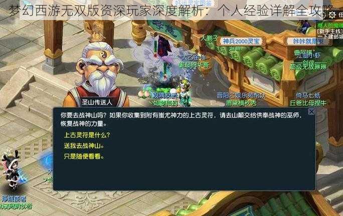 梦幻西游无双版资深玩家深度解析：个人经验详解全攻略