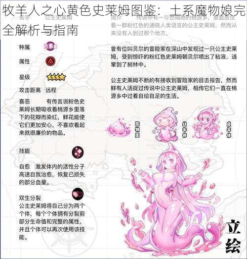 牧羊人之心黄色史莱姆图鉴：土系魔物娘完全解析与指南