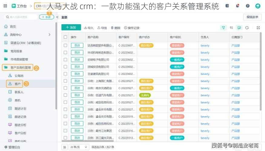 人马大战 crm：一款功能强大的客户关系管理系统