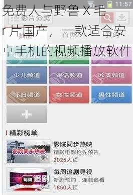 免费人与野鲁 X 毛 r 片国产，一款适合安卓手机的视频播放软件