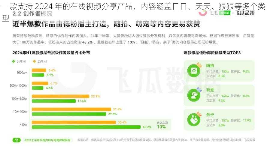 一款支持 2024 年的在线视频分享产品，内容涵盖日日、天天、狠狠等多个类型