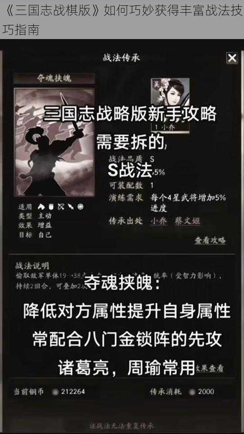 《三国志战棋版》如何巧妙获得丰富战法技巧指南