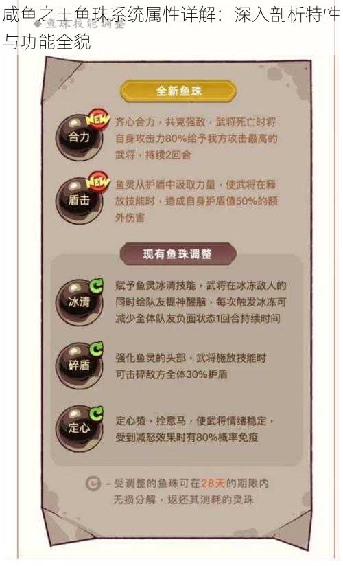 咸鱼之王鱼珠系统属性详解：深入剖析特性与功能全貌