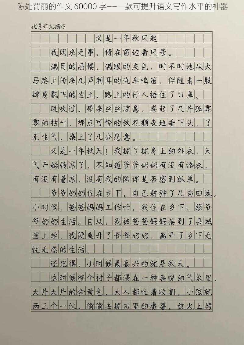 陈处罚丽的作文 60000 字——一款可提升语文写作水平的神器