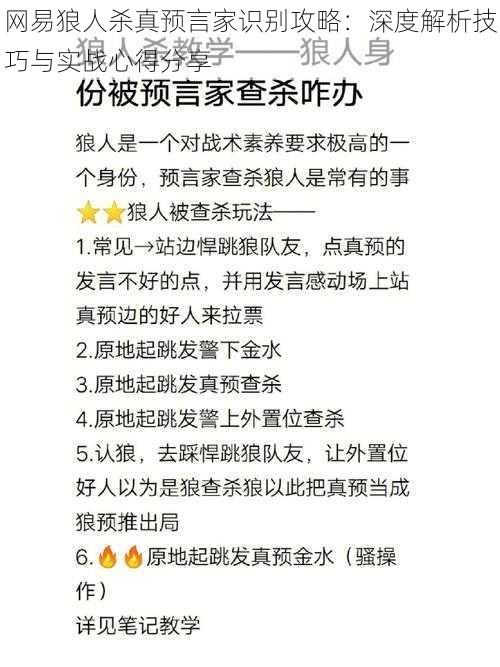 网易狼人杀真预言家识别攻略：深度解析技巧与实战心得分享