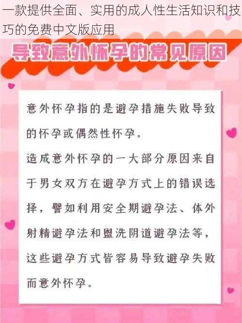 一款提供全面、实用的成人性生活知识和技巧的免费中文版应用