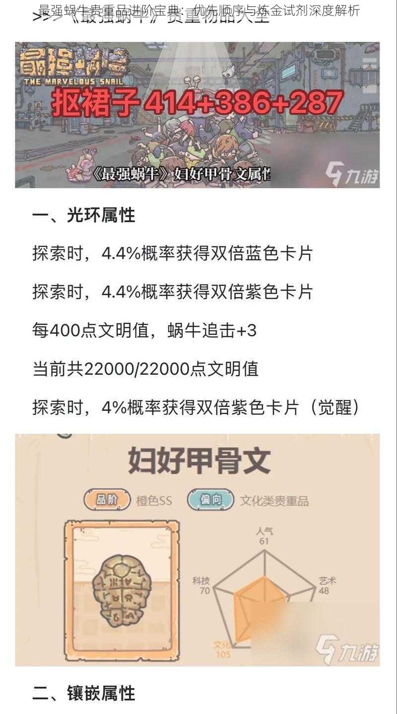 最强蜗牛贵重品进阶宝典：优先顺序与炼金试剂深度解析