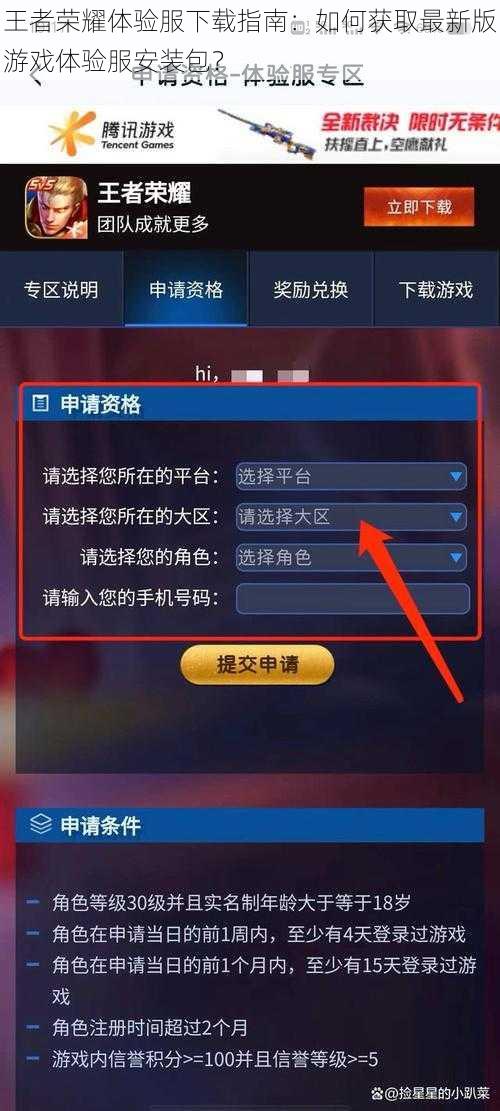 王者荣耀体验服下载指南：如何获取最新版游戏体验服安装包？