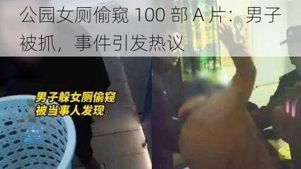 公园女厕偷窥 100 部 A 片：男子被抓，事件引发热议