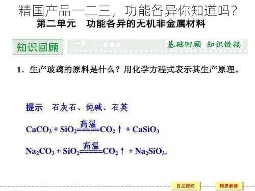 精国产品一二三，功能各异你知道吗？