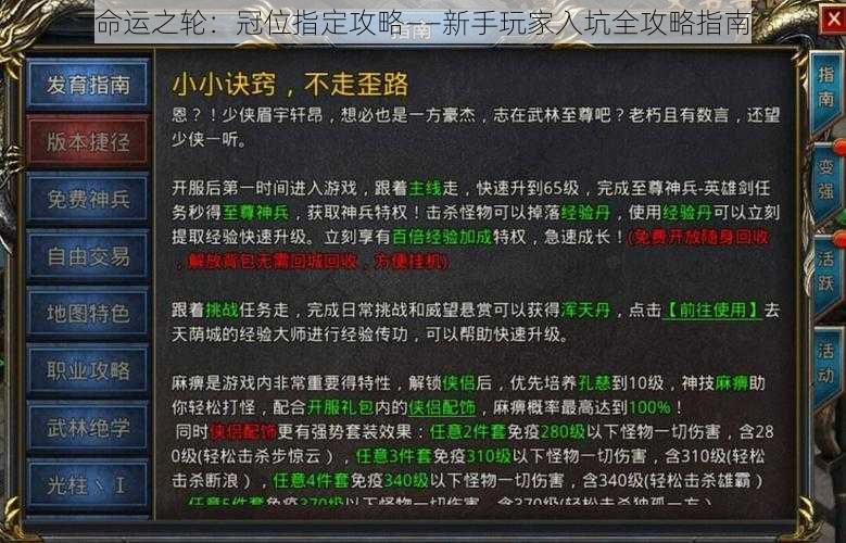 命运之轮：冠位指定攻略——新手玩家入坑全攻略指南