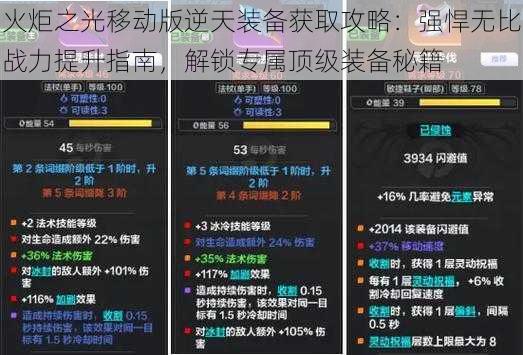 火炬之光移动版逆天装备获取攻略：强悍无比战力提升指南，解锁专属顶级装备秘籍