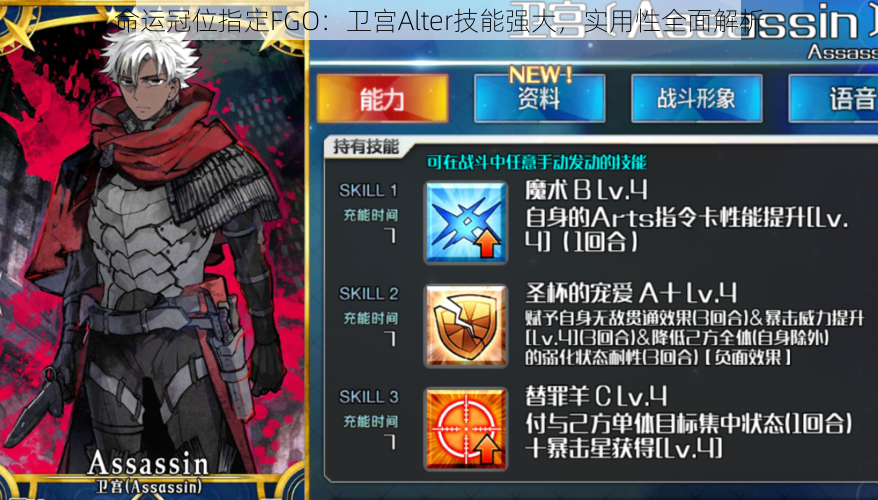 命运冠位指定FGO：卫宫Alter技能强大，实用性全面解析