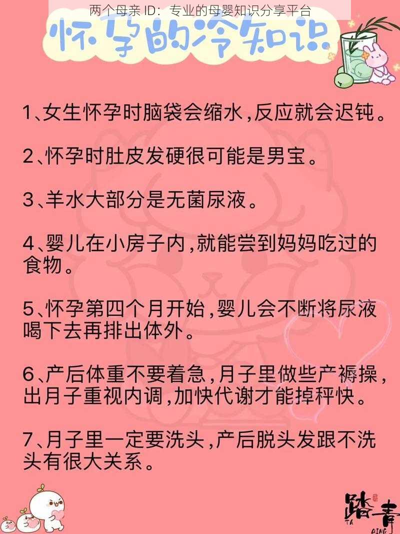 两个母亲 ID：专业的母婴知识分享平台