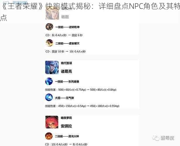 《王者荣耀》快跑模式揭秘：详细盘点NPC角色及其特点