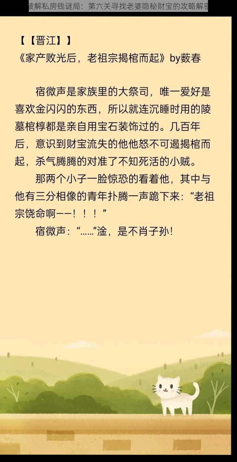 破解私房钱谜局：第六关寻找老婆隐秘财宝的攻略解密