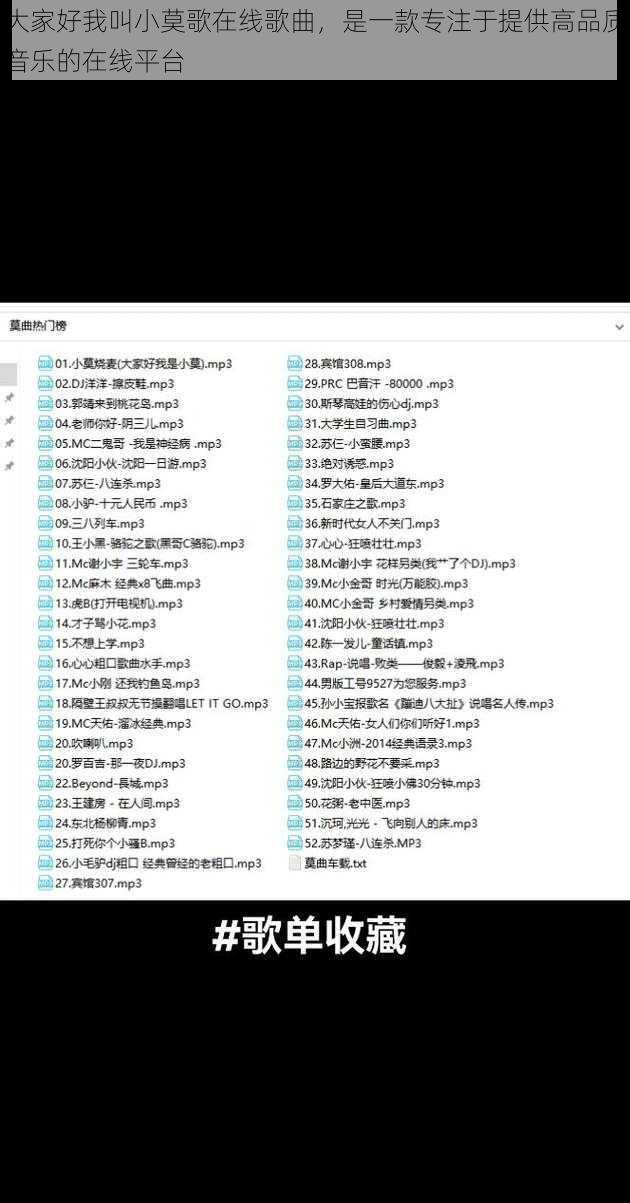 大家好我叫小莫歌在线歌曲，是一款专注于提供高品质音乐的在线平台