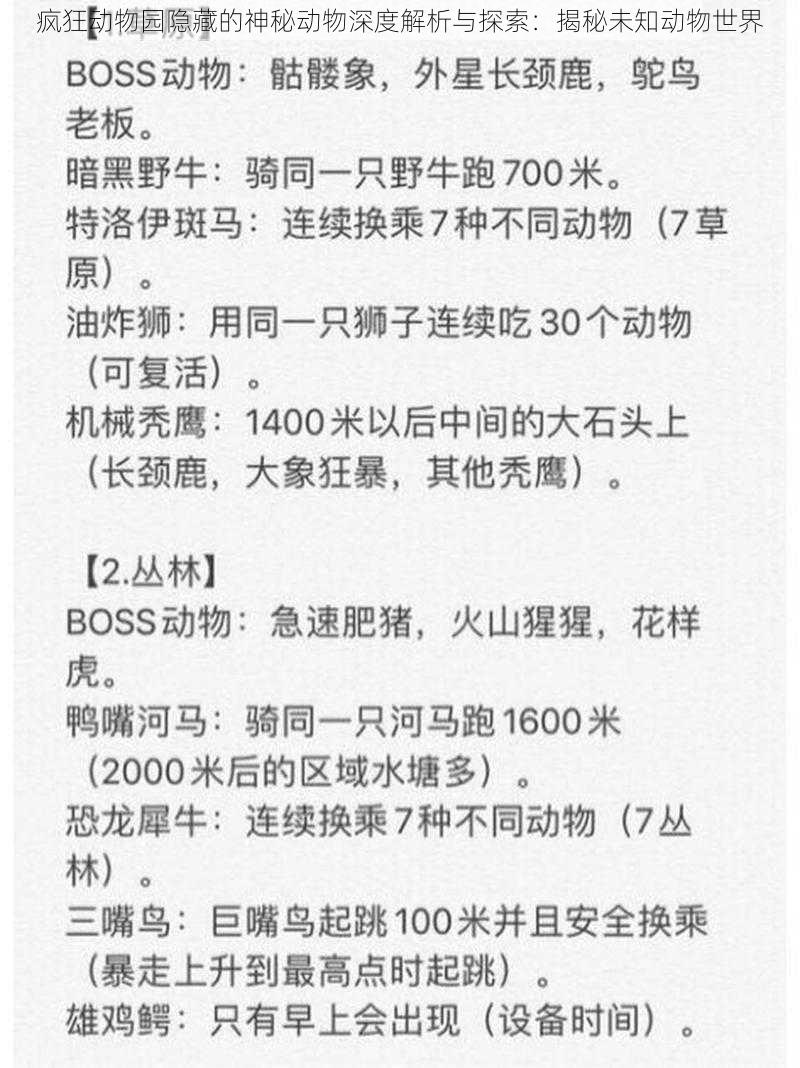 疯狂动物园隐藏的神秘动物深度解析与探索：揭秘未知动物世界