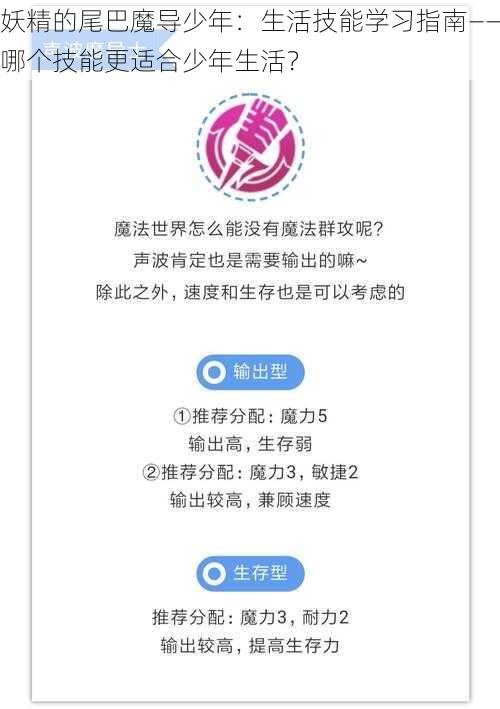 妖精的尾巴魔导少年：生活技能学习指南——哪个技能更适合少年生活？