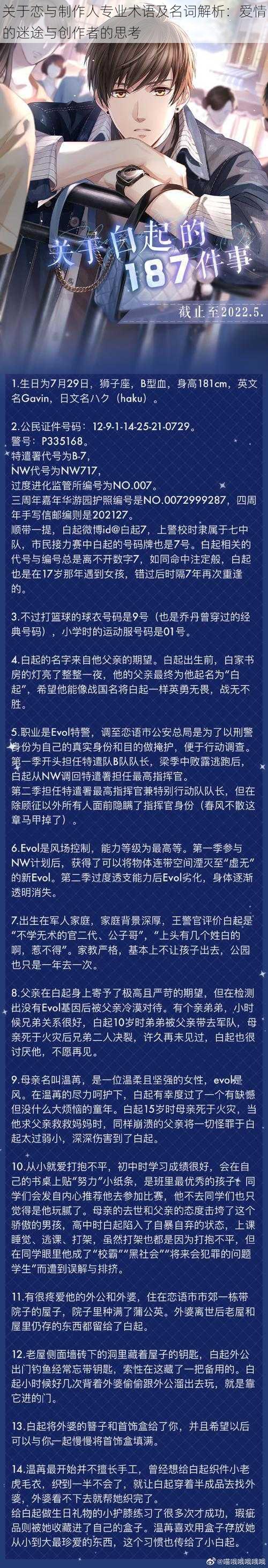 关于恋与制作人专业术语及名词解析：爱情的迷途与创作者的思考