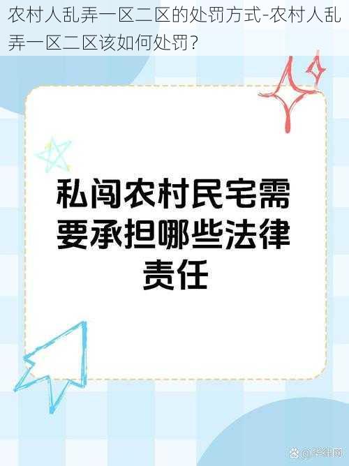 农村人乱弄一区二区的处罚方式-农村人乱弄一区二区该如何处罚？