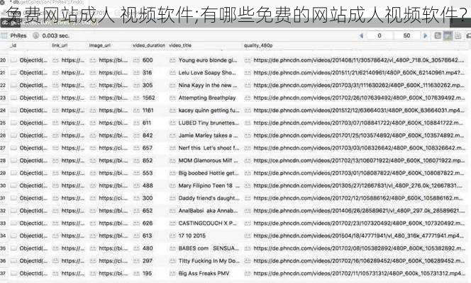 免费网站成人 视频软件;有哪些免费的网站成人视频软件？