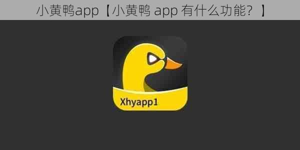 小黄鸭app【小黄鸭 app 有什么功能？】