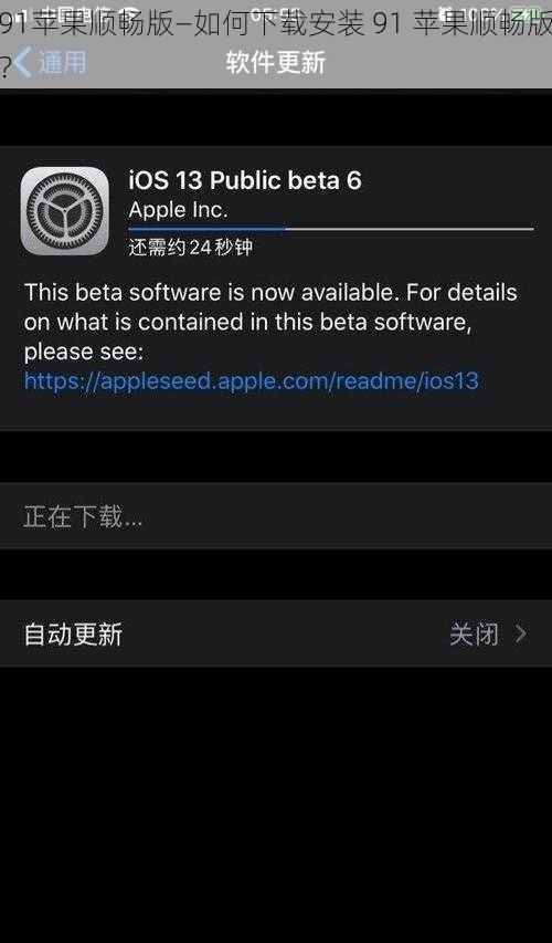 91苹果顺畅版—如何下载安装 91 苹果顺畅版？